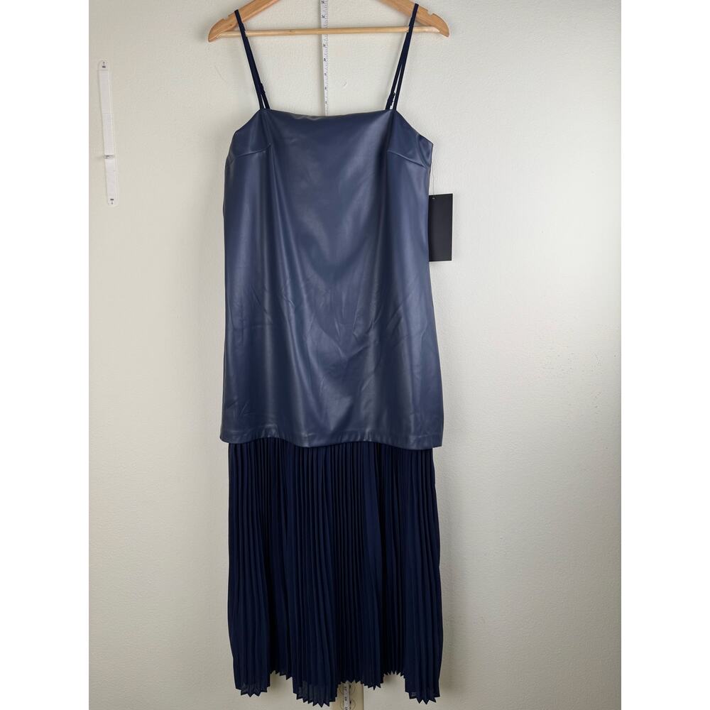 NWT Tuckernuck Hyacinth House Ozzy Mixed Media Pleated Midi Dress Medium - Picture 7 of 16